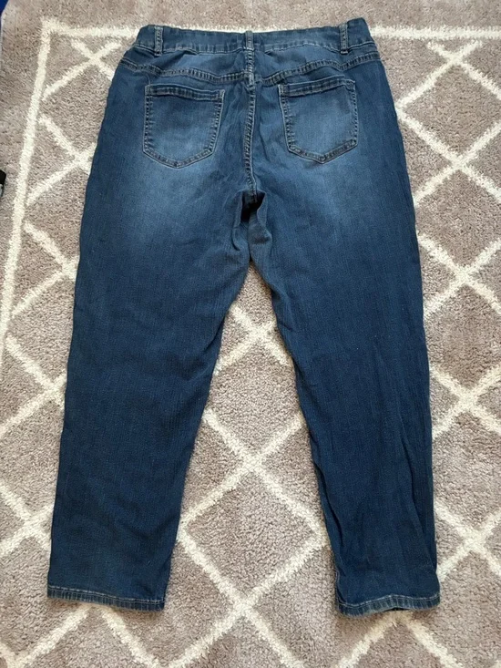 Lane Bryant Dark Blue Distressed Skinny Jeans - Picture 4 of 4